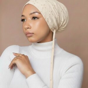 Chikan Embroidery Inner Cap Cream